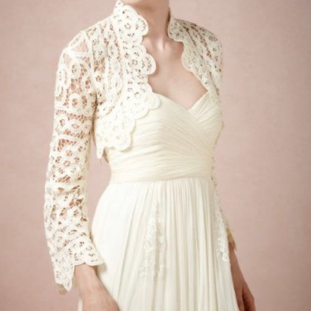 NWT Anthropologie BHLDN Harrison Morgan Battenberg Lace Bolero